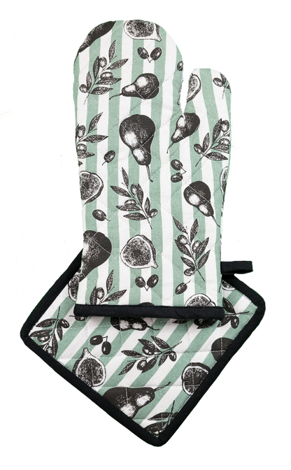 Oven Glove & Pot Holder Set - Fig & Pear
