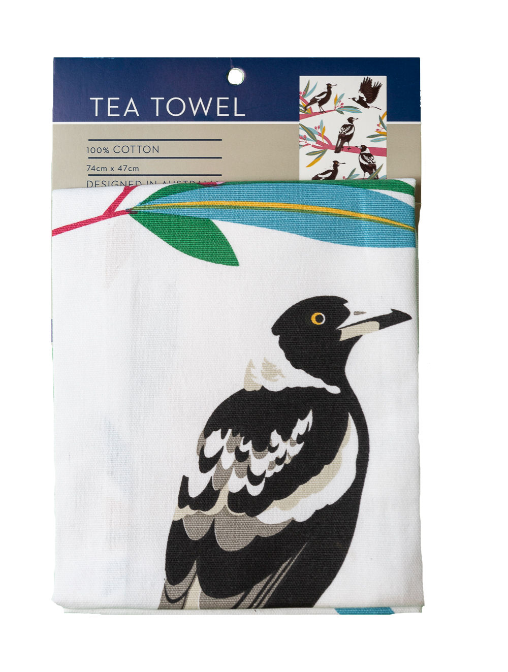 Tea Towel - Magpies: Hangsell (Carded)