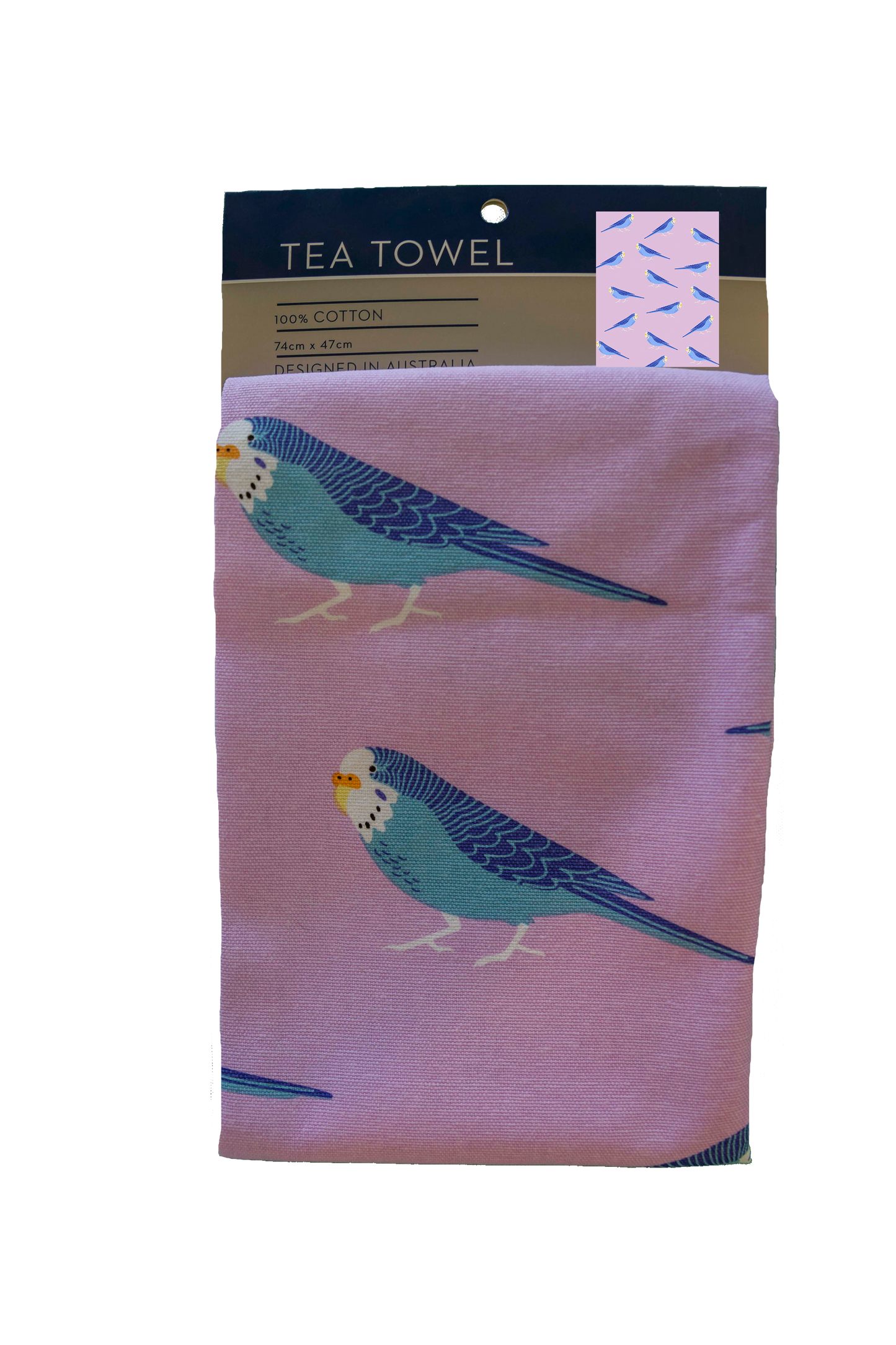 Tea Towel - Budgies: Hangsell (Carded)