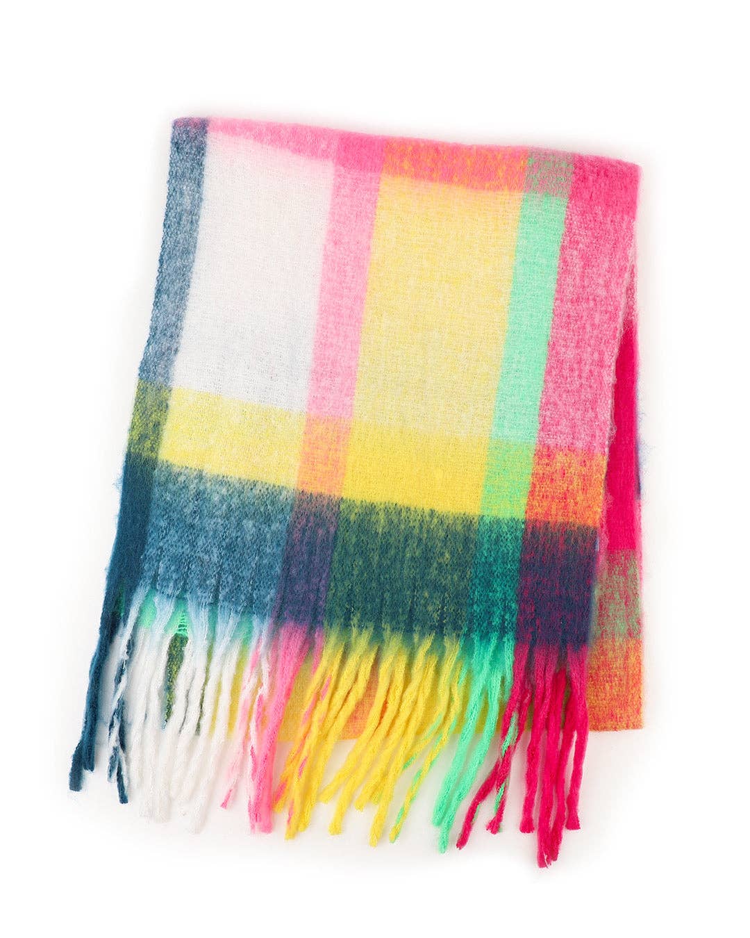 Charlie Chequered Winter Scarf in Toffee Apple