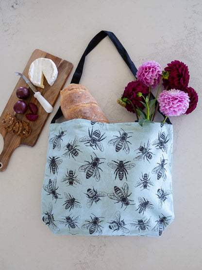 Cotton Tote Bag - Sketch Bees