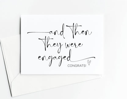 Wedding Engagement Congratulations Card And The Engaged: White