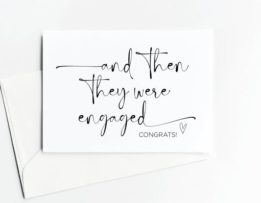 Wedding Engagement Congratulations Card And The Engaged: Champagne