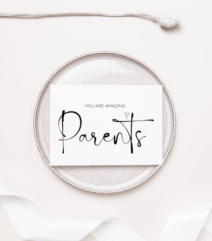 Pregnancy Announcement Card for Parents Promoted Grandparent: White