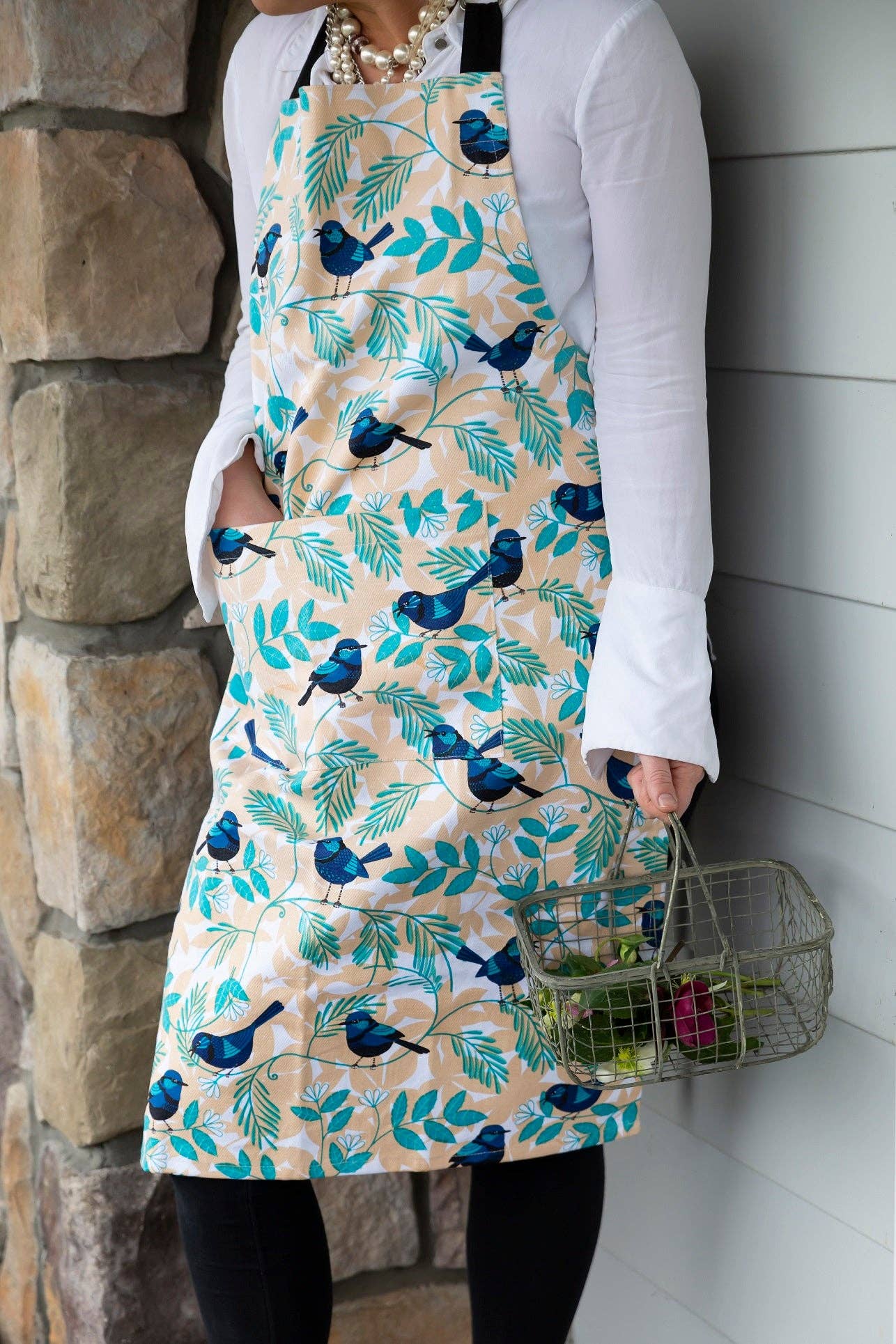 Apron (Heavy Drill) - Blue Wren