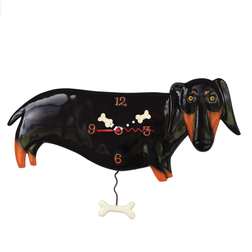 CLOCK -  OTIS BLACK DACSHAUND