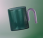 Archer Ribbed Glass Cup - Bottle Green / Taffy Pink