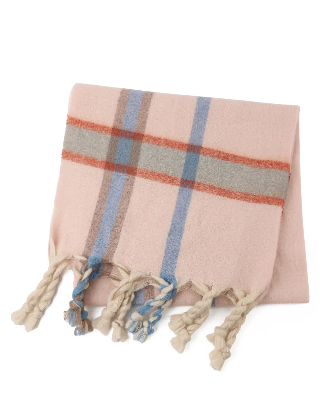 Chequered Charlie Winter Scarf in Soft Pink