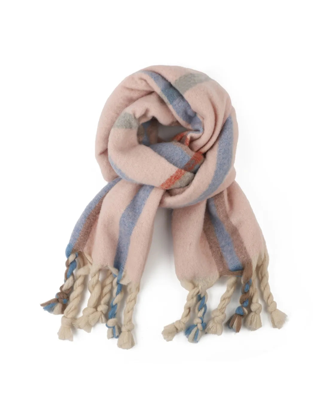Chequered Charlie Winter Scarf in Soft Pink