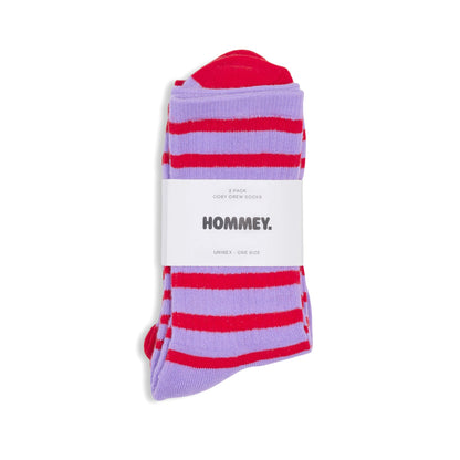 Hommey Socks 2 pack - Grapefruit Stripes