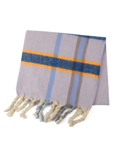 Chequered Winter Scarf in Lilac