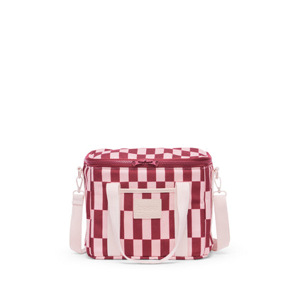 Lunch Bag - Burgundy Peony check