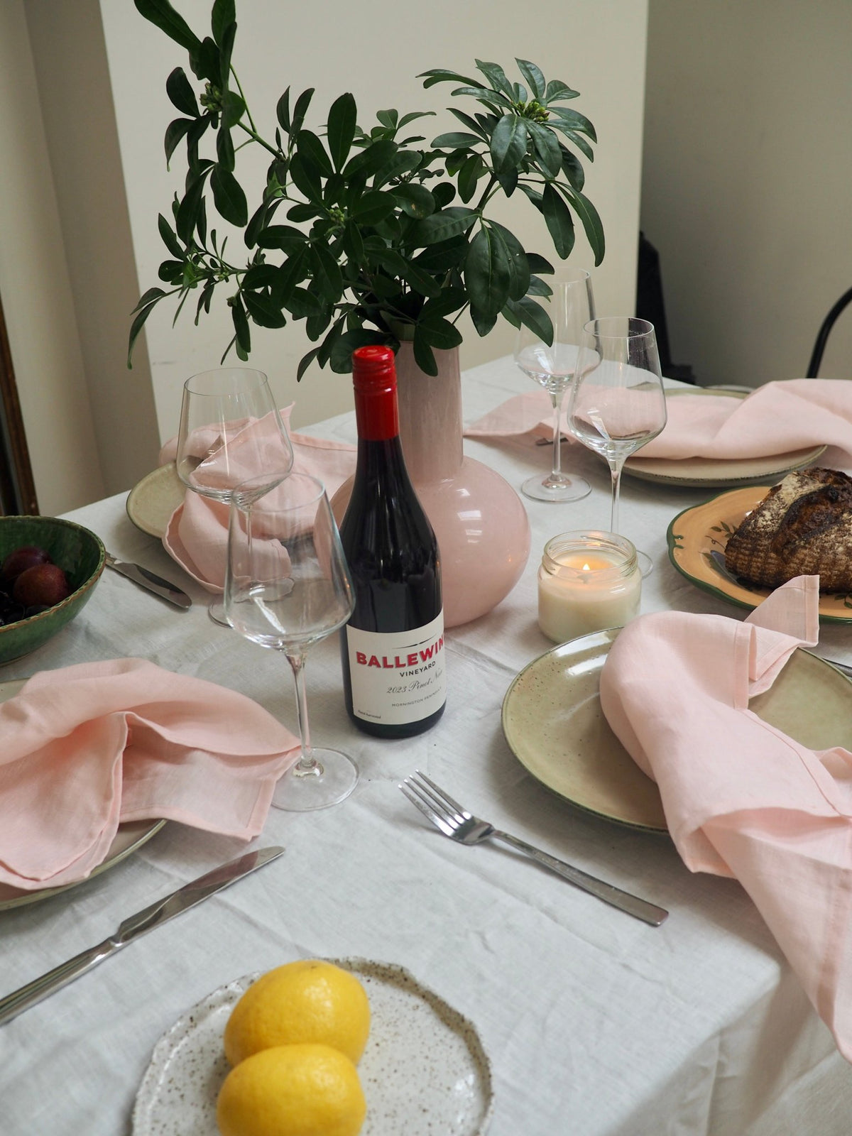 Linen Napkin Blush Pink - Set of 6
