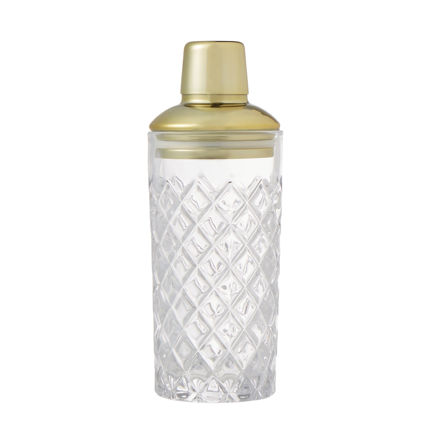 Cocktail Shaker Glass Gold Lid
